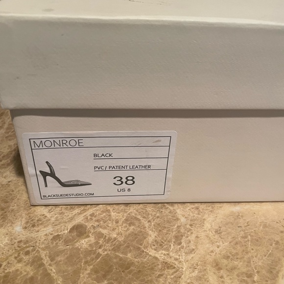 Black Suede Studio Heels - Picture 3 of 5